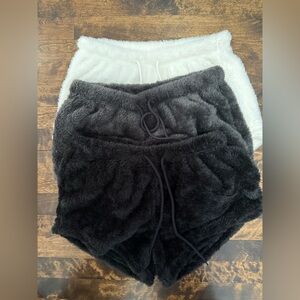Ardene Fuzzy Black and White  Shorts